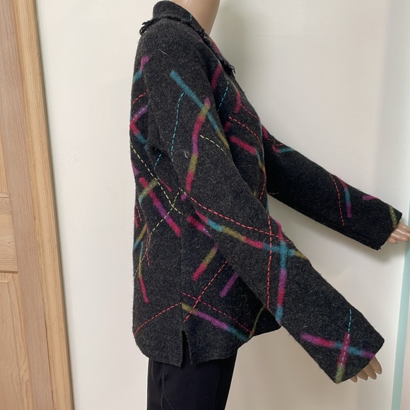 Susan Bristol boiled wool cardigan blazer medium - Picture 5 of 6